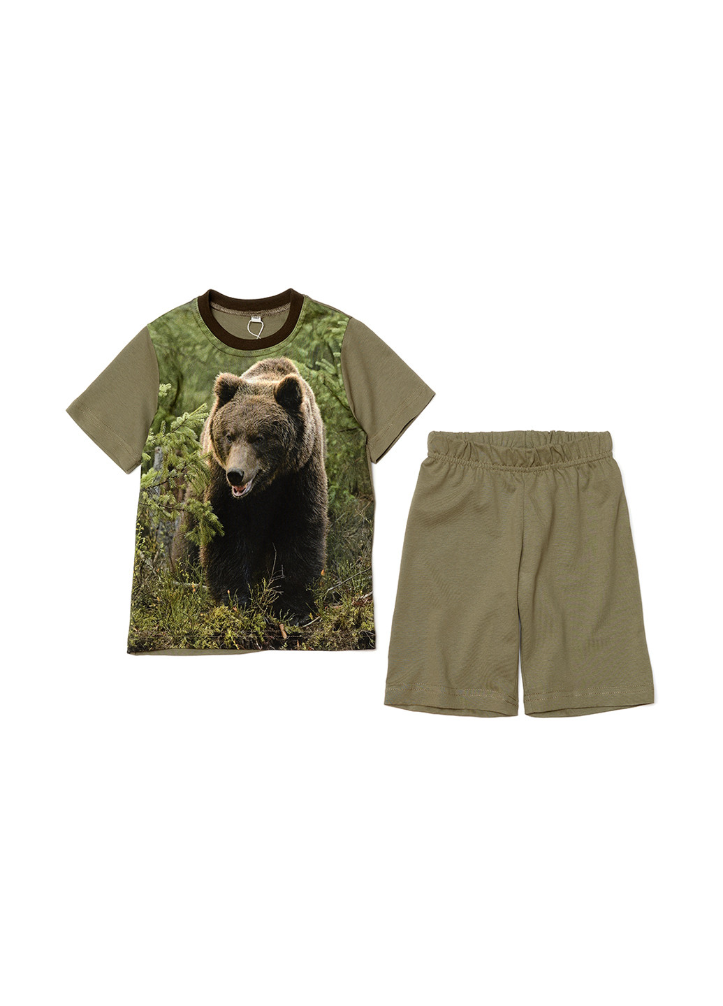 Оливковий (хакі) літній комплект (футболка, шорти) ArDoMi