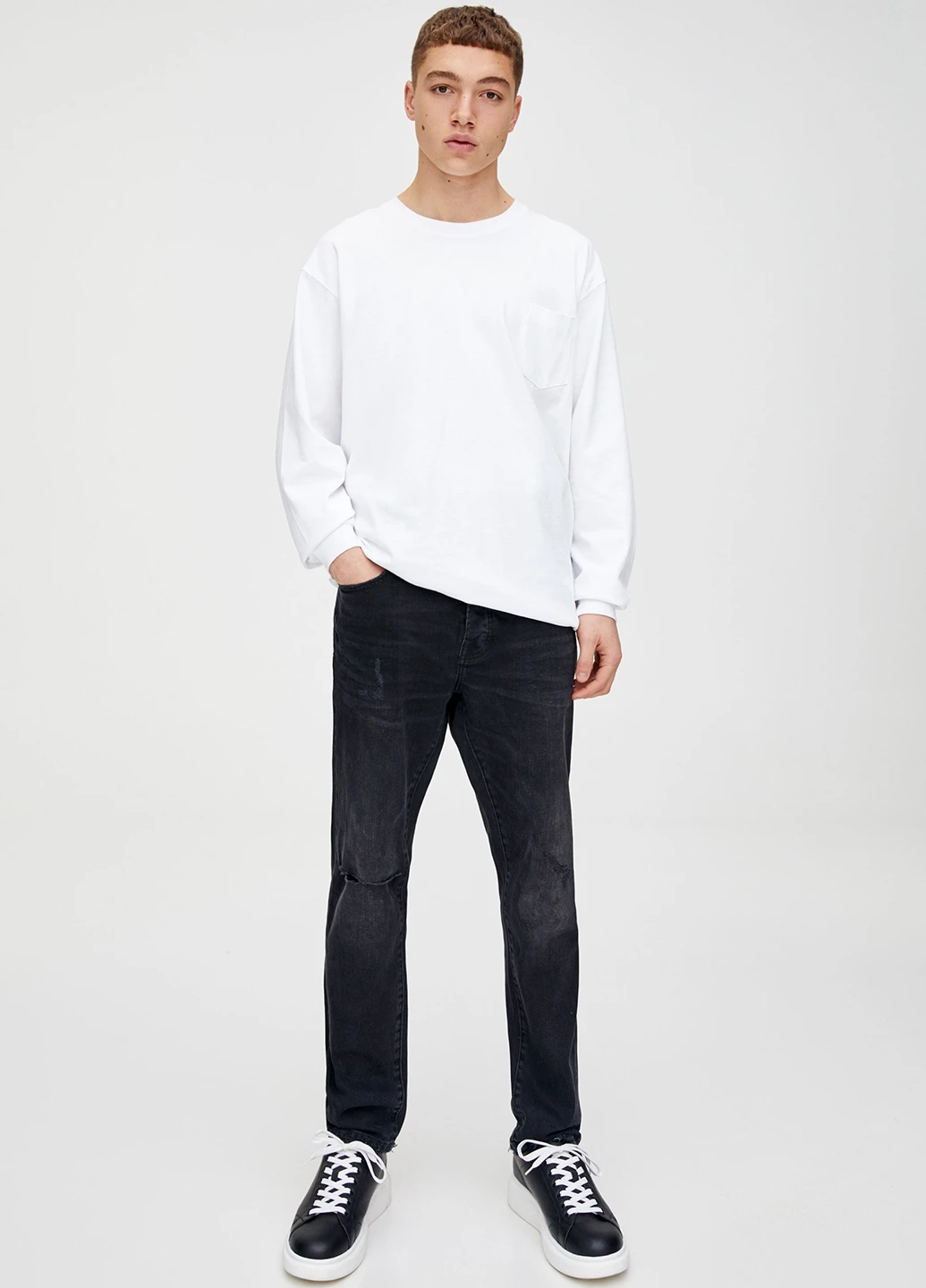 Черные демисезонные джинсы Pull&Bear