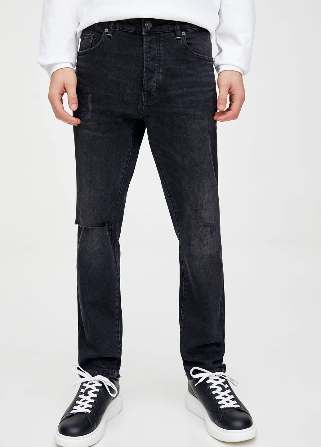 Черные демисезонные джинсы Pull&Bear