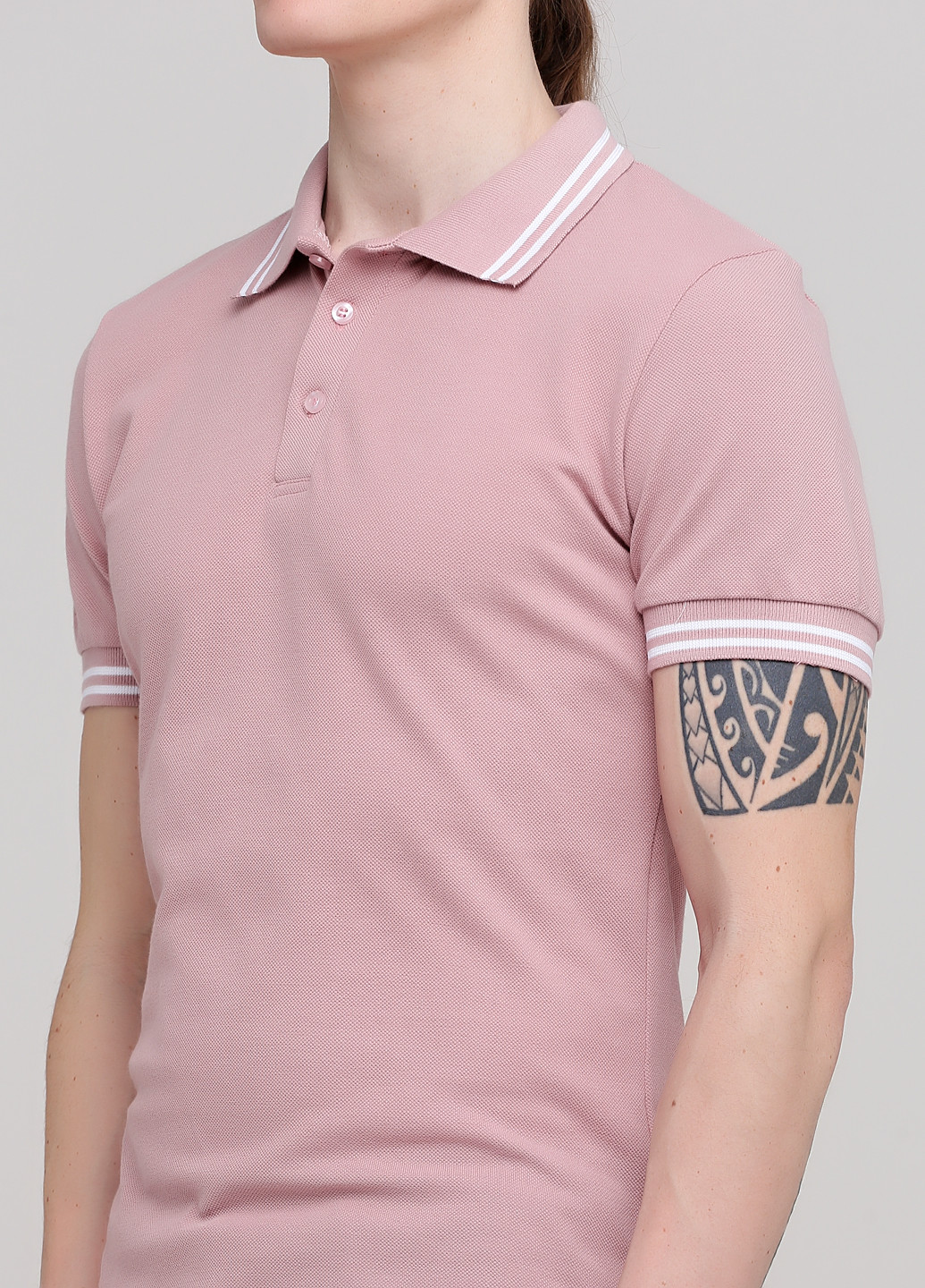 Бежевая футболка-мужская футболка поло персиковый пыльная роза для мужчин Melgo однотонная