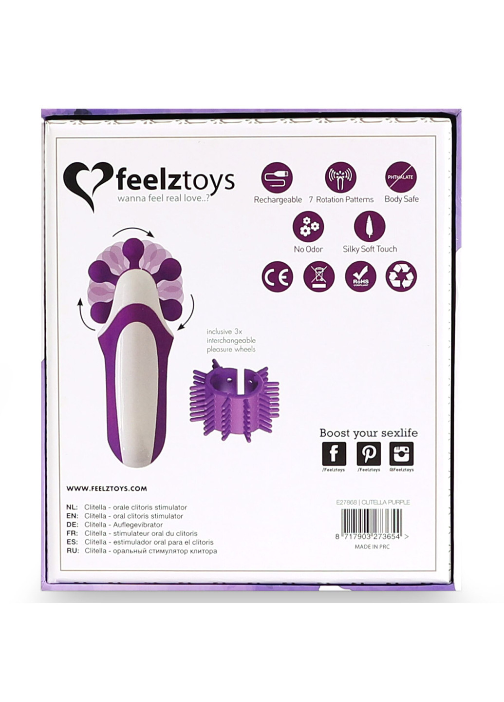 Стимулятор с имитацией оральных ласк - Clitella Oral Clitoral Stimulator Purple FeelzToys (252297354)