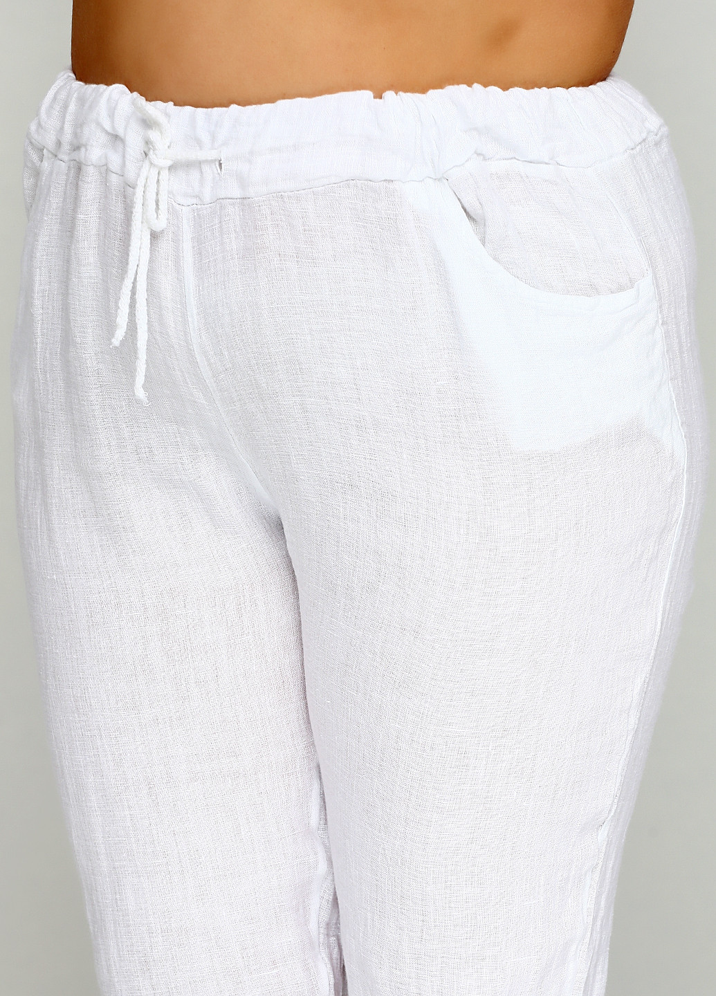 Белые кэжуал демисезонные брюки Puro Lino