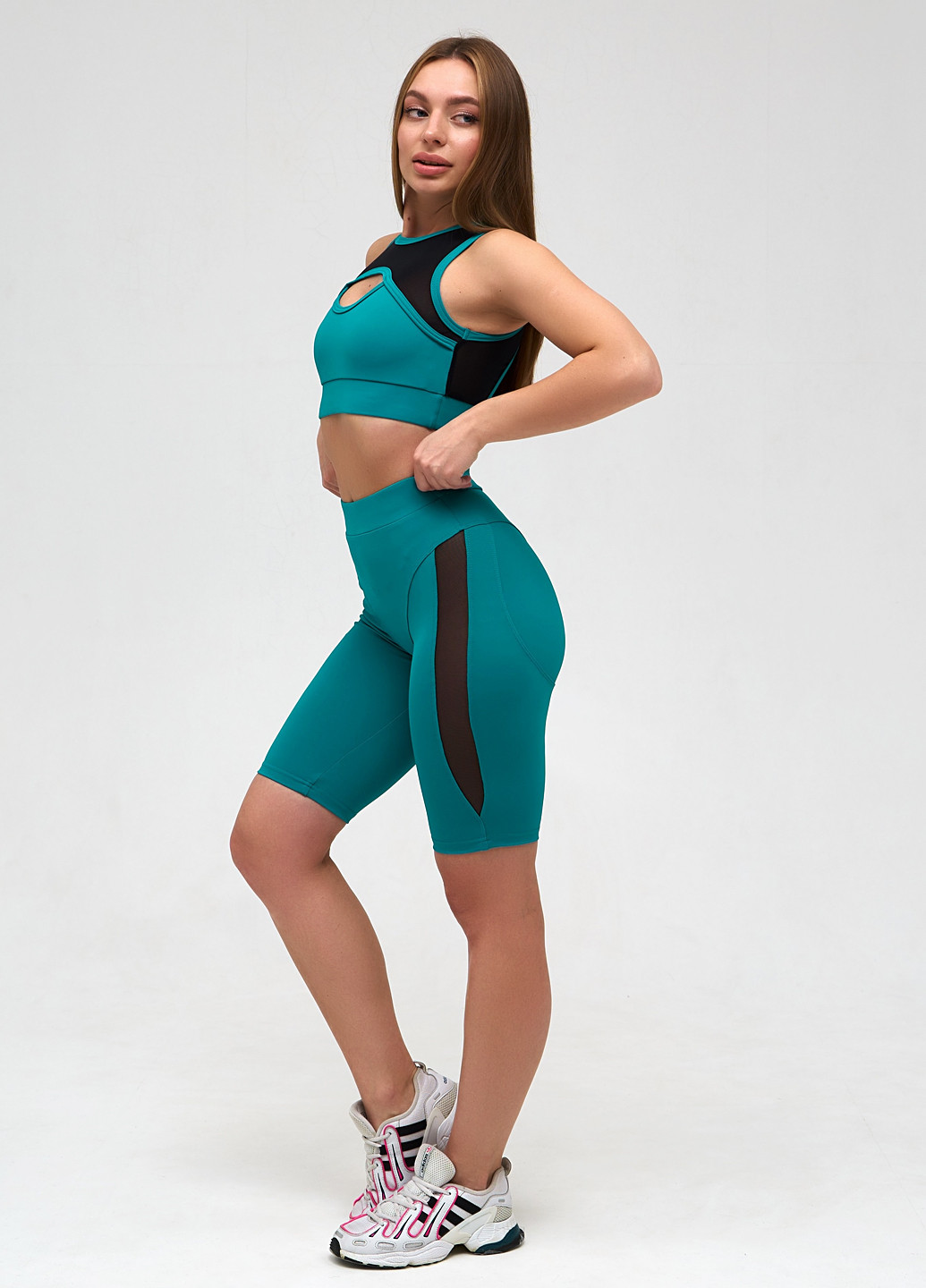 Бірюзовий демісезонний комплект (топ, велосипедки) NOVA VEGA