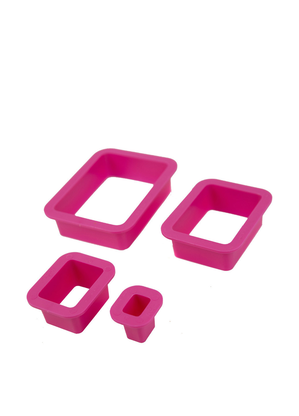 Форма для печенья Прямоугольник (4 шт.) Decora однотонное розовое
