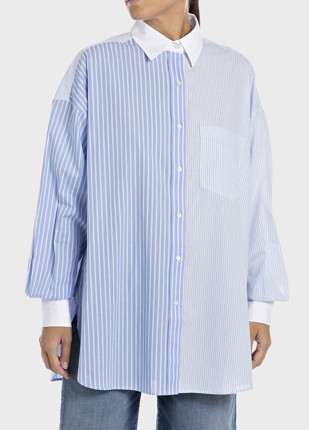 Голубой кэжуал рубашка в полоску Replay
