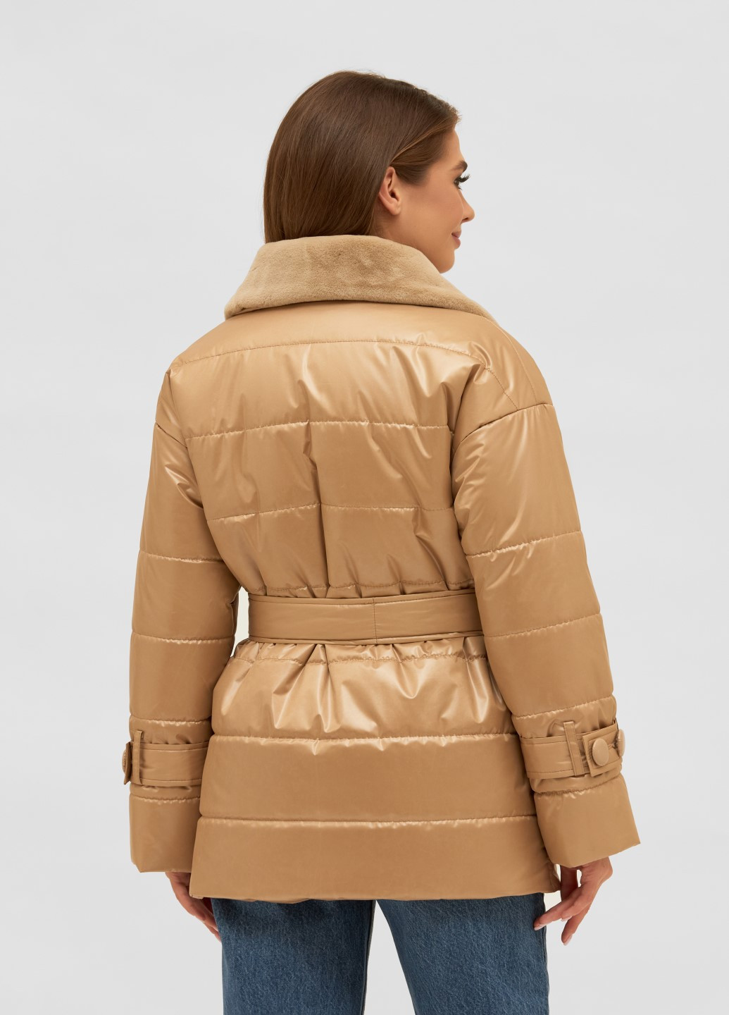 Світло-коричнева зимня куртка MN