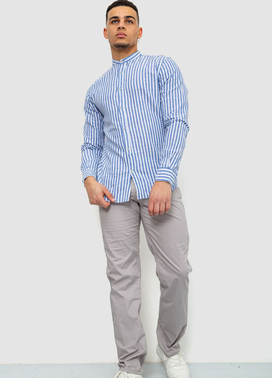 Синяя кэжуал, классическая рубашка в полоску Ager