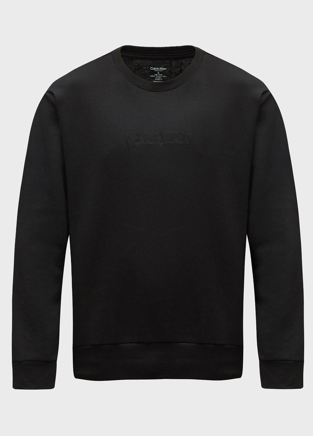 Черный свитшот Calvin Klein однотонный вышивка (366438694)