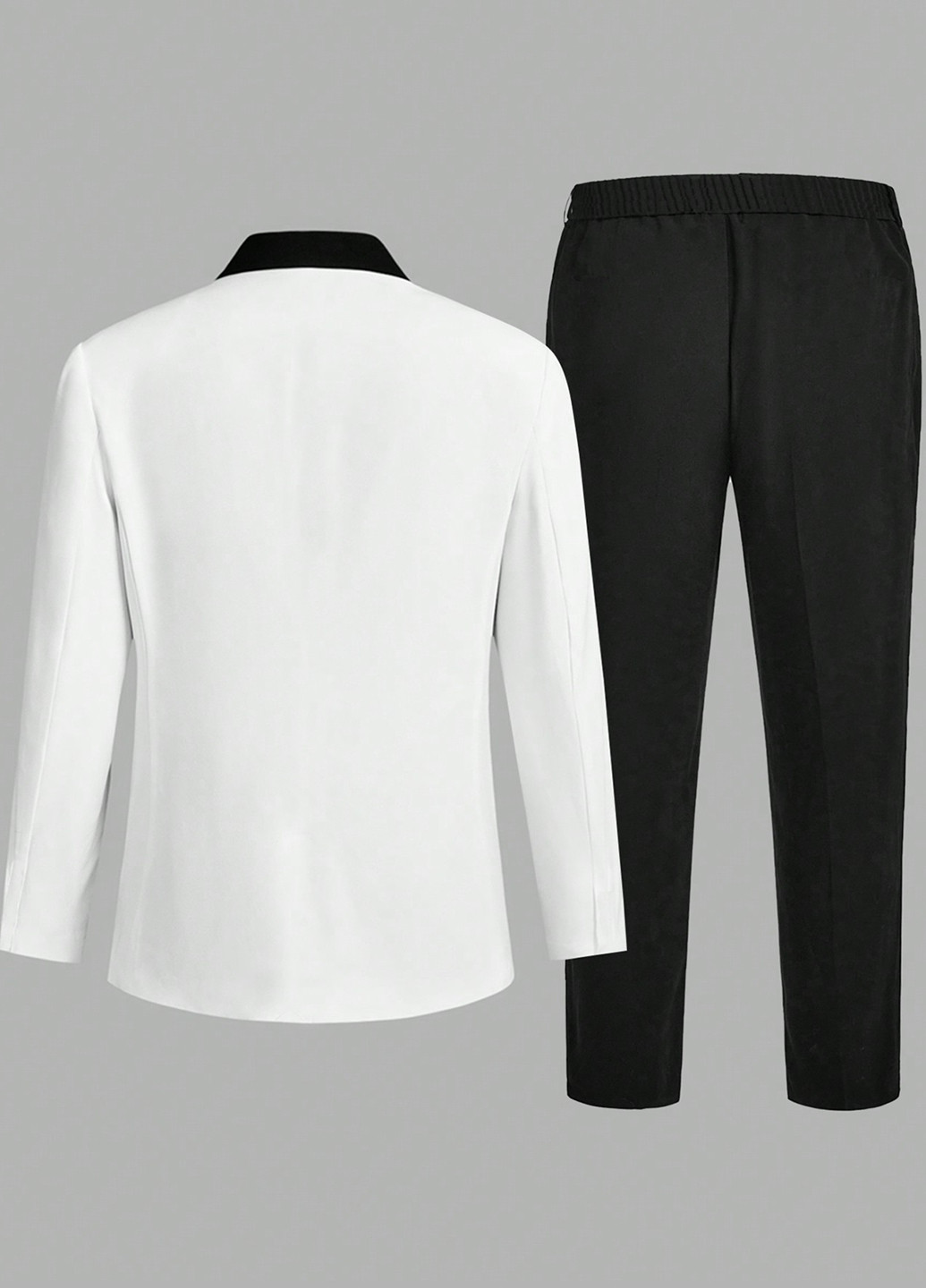 Черно-белый демисезонный костюм (пиджак, брюки) брючный SHEIN