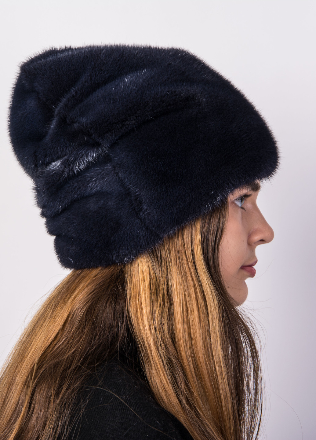 Жіноча шапка кубанка з хутра цільної норки Меховой Стиль рукавичка (246938085)