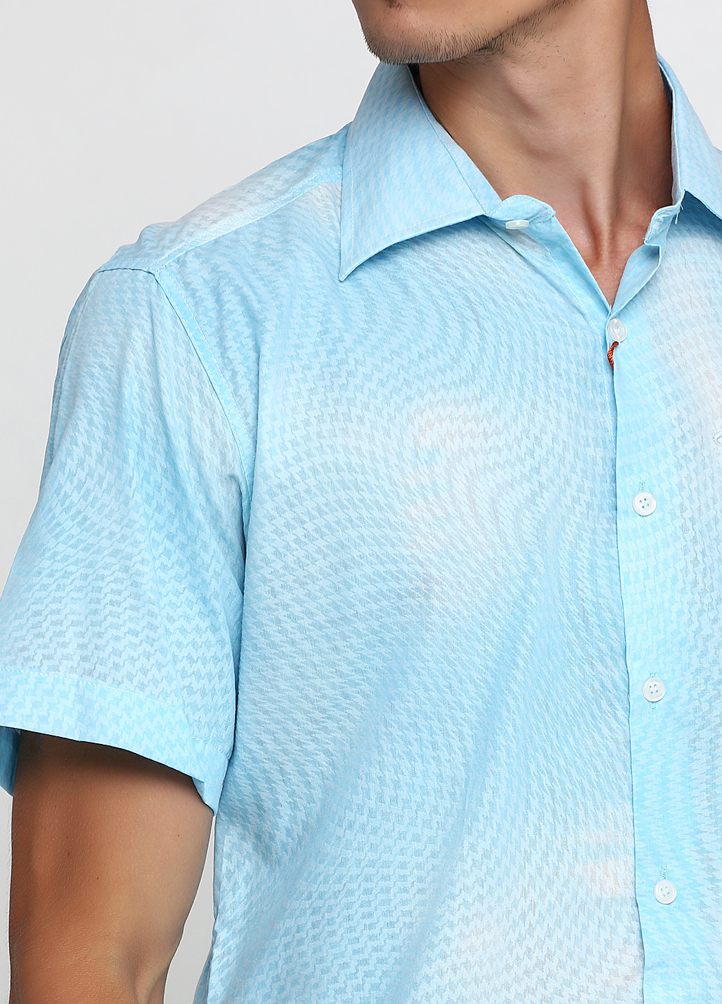 Голубой кэжуал рубашка с геометрическим узором RW