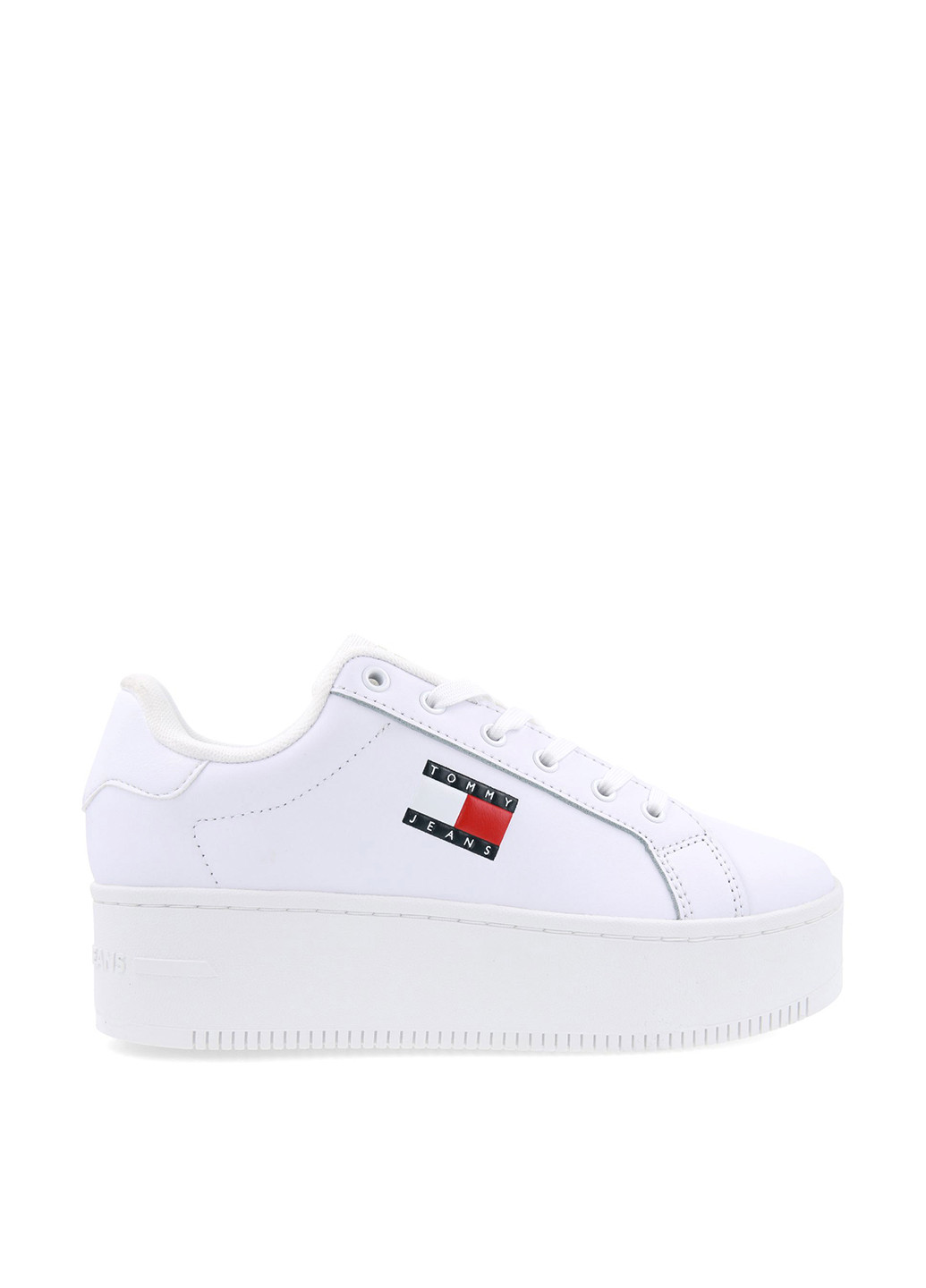 Белые кеды Tommy Jeans ESSENTİAL LEATHER FİNE-CLEAT FLATFORM TRAİNERS