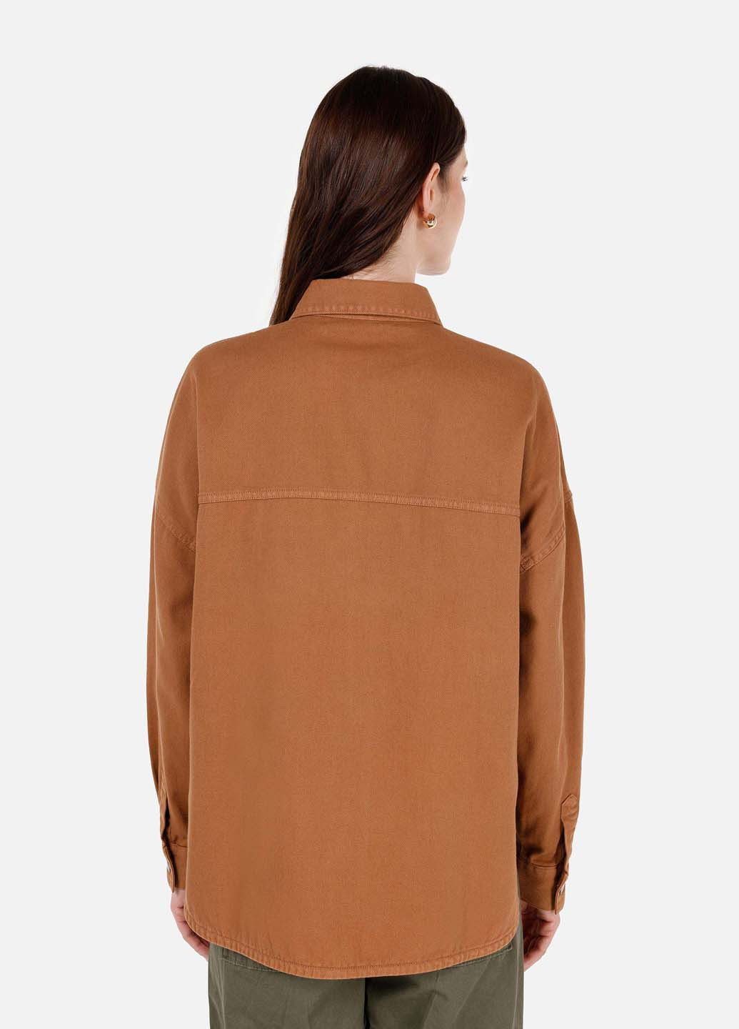 Коричневая кэжуал рубашка однотонная Colin's