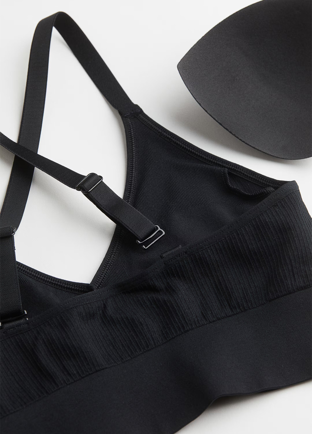 Чорний топ бюстгальтер H&M без кісточок поліамід