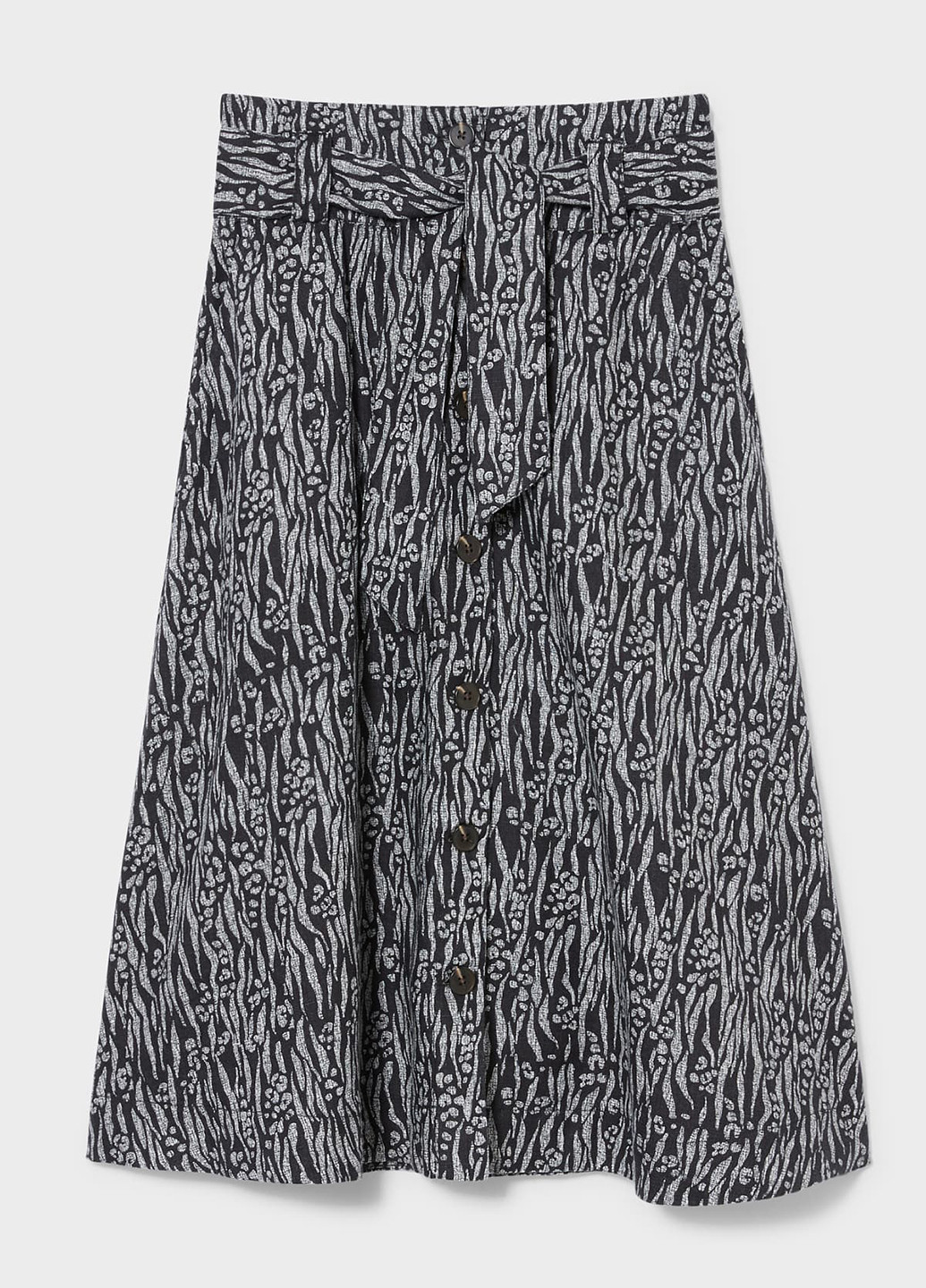 Черная кэжуал с рисунком юбка C&A клешированная