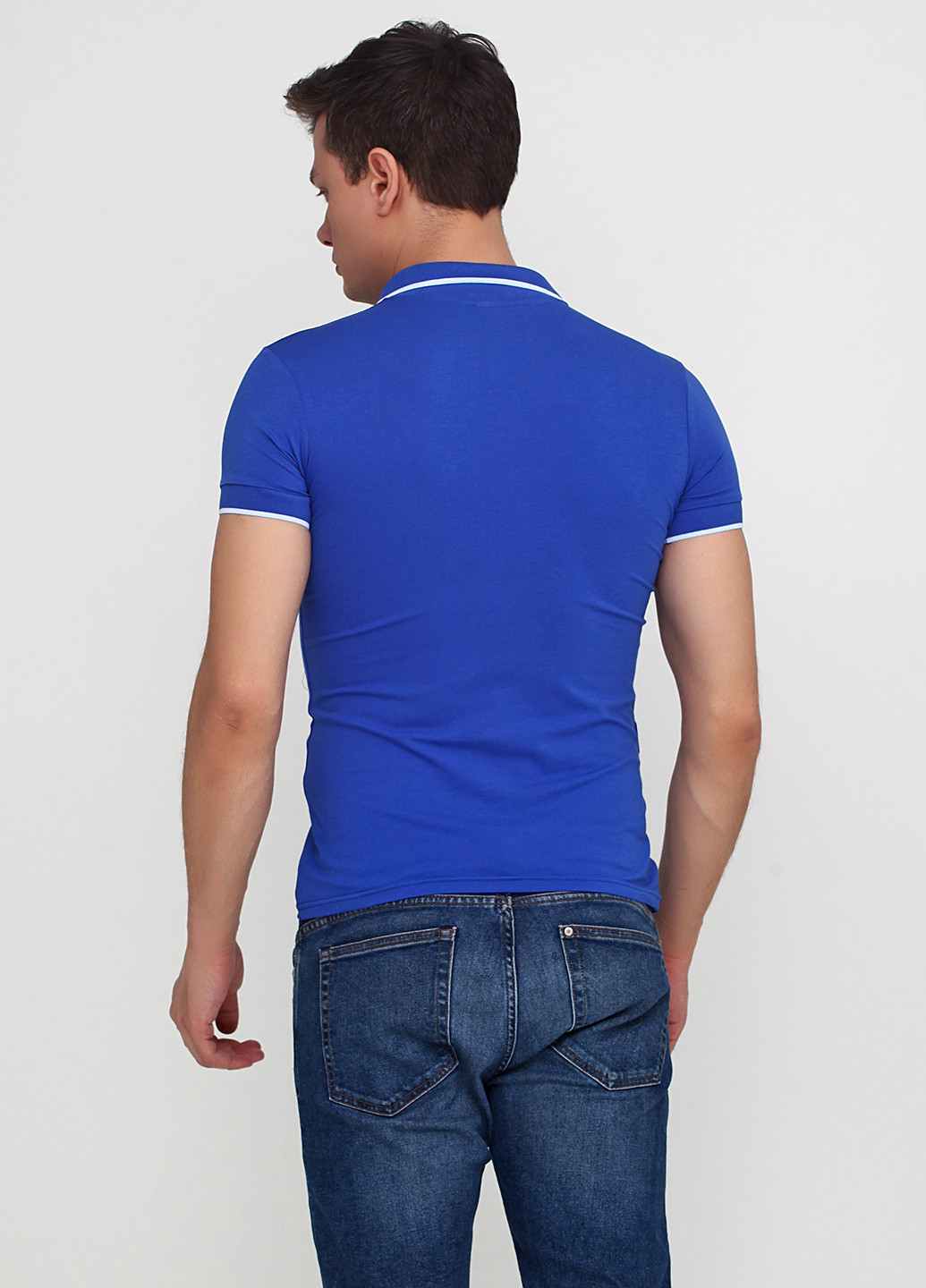 Синяя футболка-поло для мужчин EL & KEN с логотипом