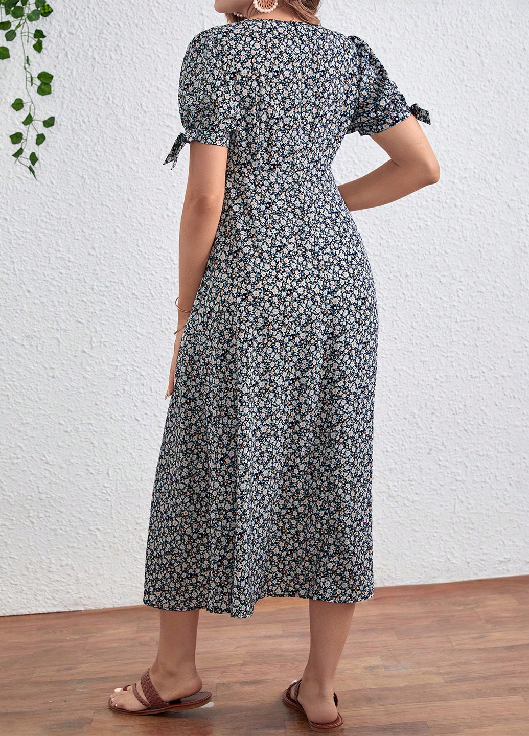 Комбінована кежуал сукня для вагітних в стилі армпір SHEIN з квітковим принтом