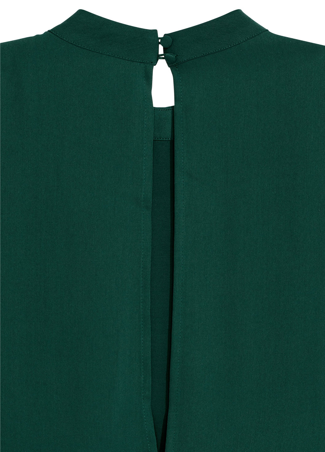 Темно-зеленое кэжуал платье с длинным рукавом H&M однотонное