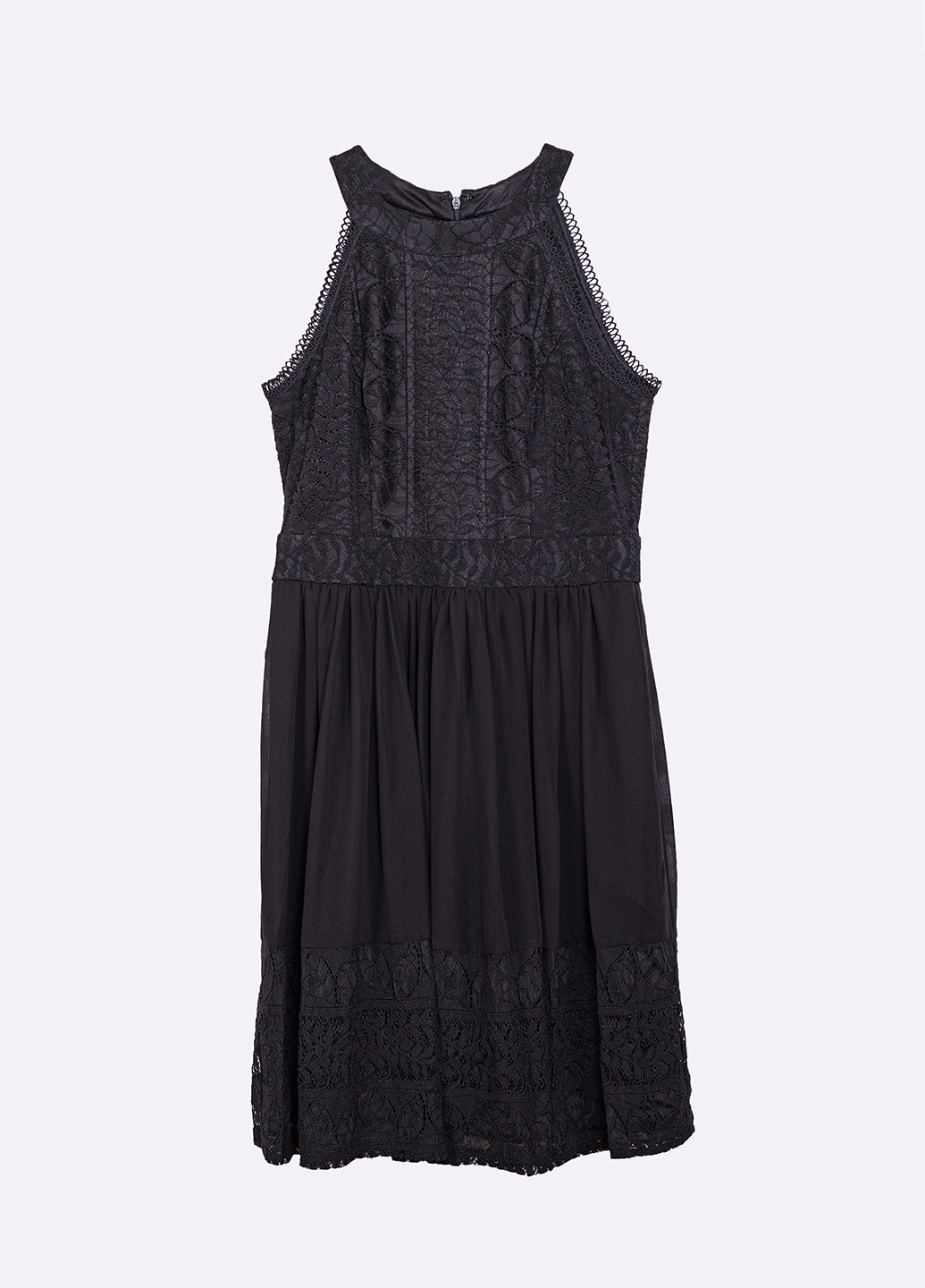 Черное кэжуал платье Swing однотонное