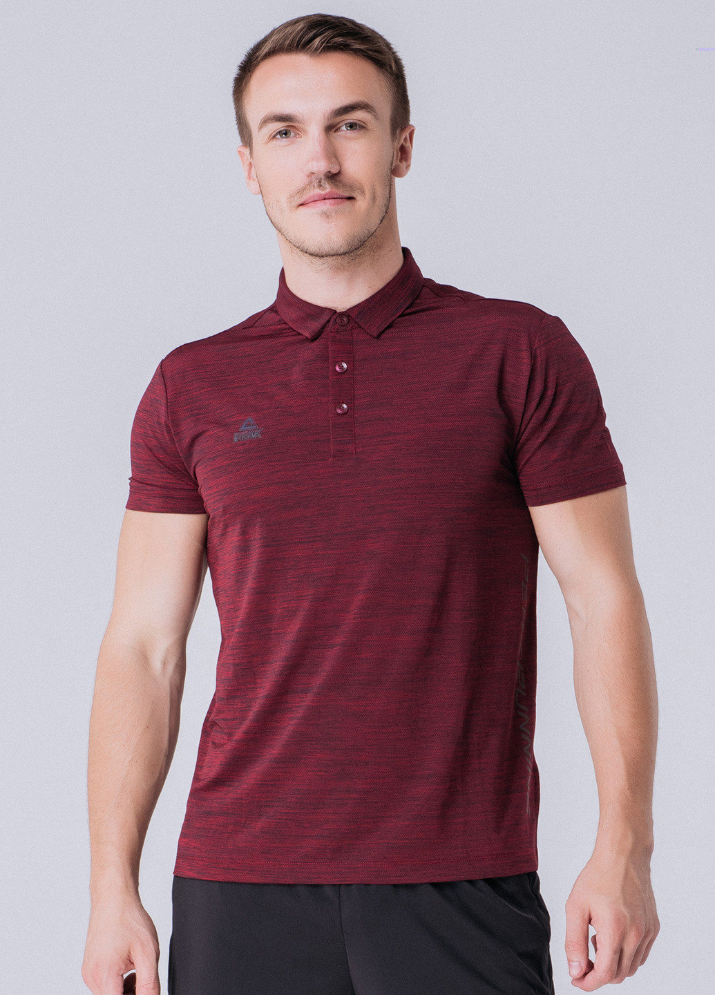 Бордовая футболка-поло для мужчин Peak меланжевая
