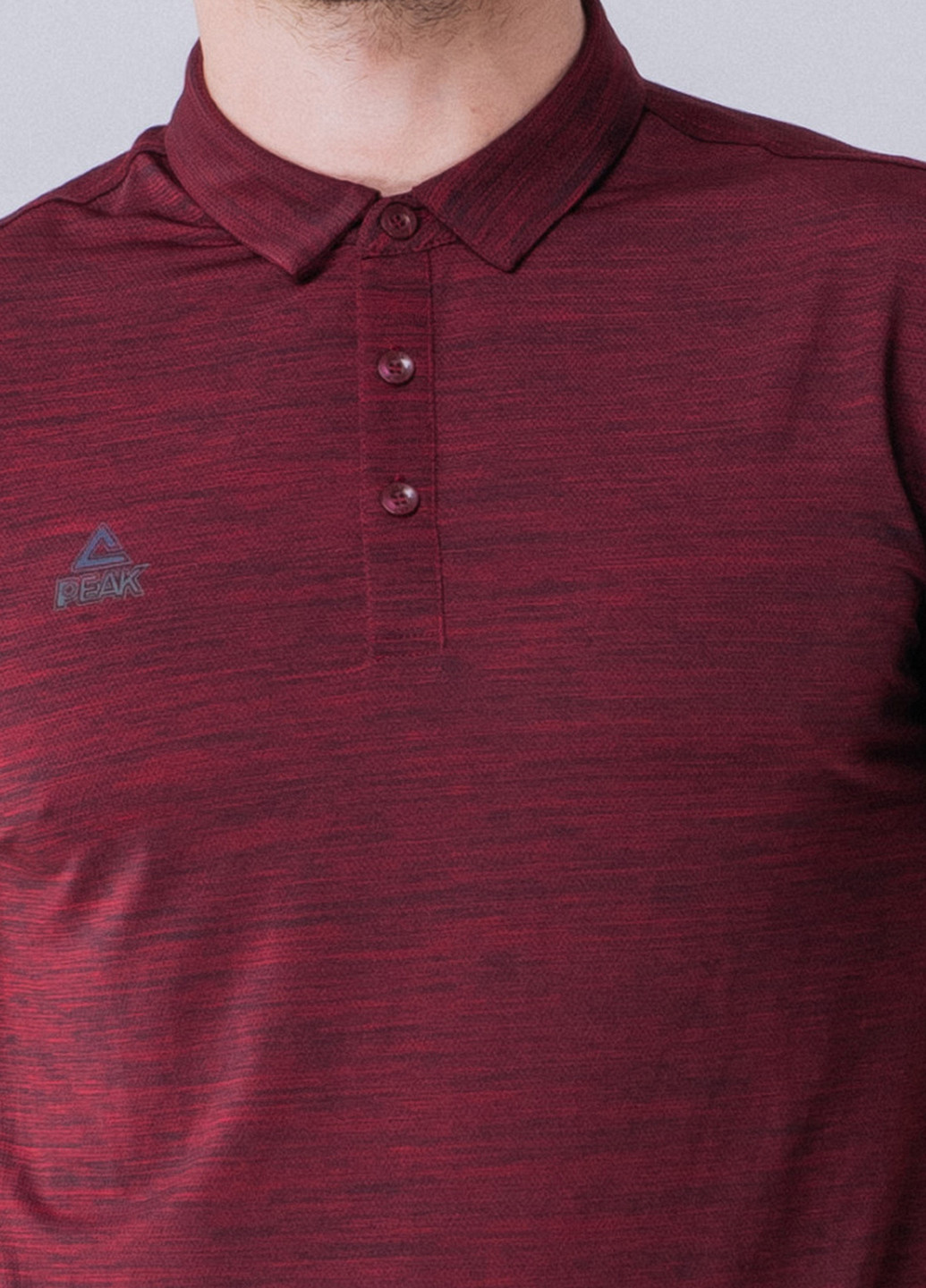 Бордовая футболка-поло для мужчин Peak меланжевая