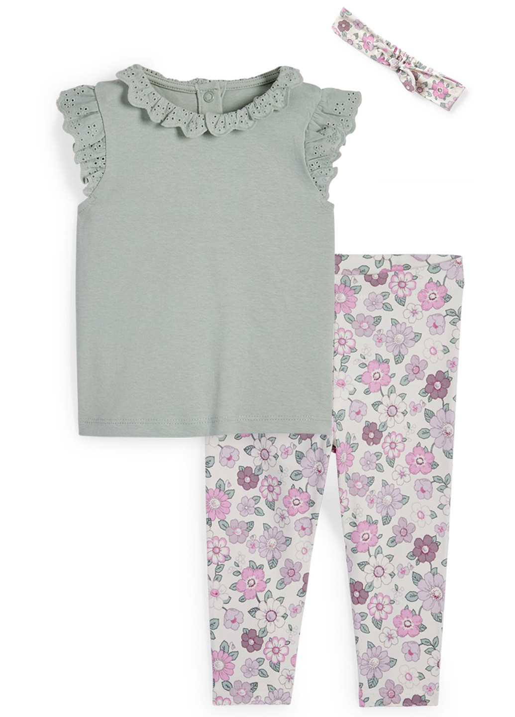 Комбинированный летний комплект (футболка, брюки, повязка) C&A