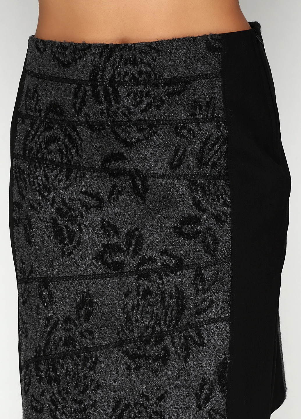 Черная кэжуал цветочной расцветки юбка CARLA F карандаш