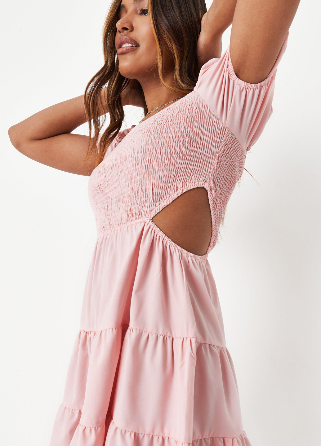 Світло-рожева кежуал сукня кльош Missguided однотонна