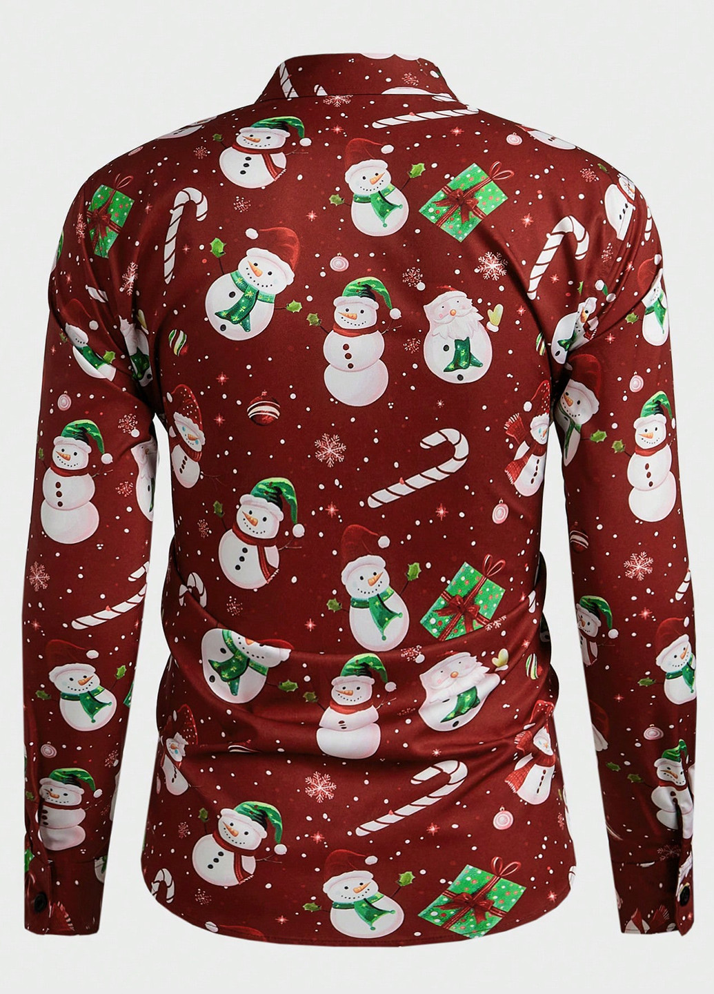 Красная кэжуал рубашка новогодний SHEIN
