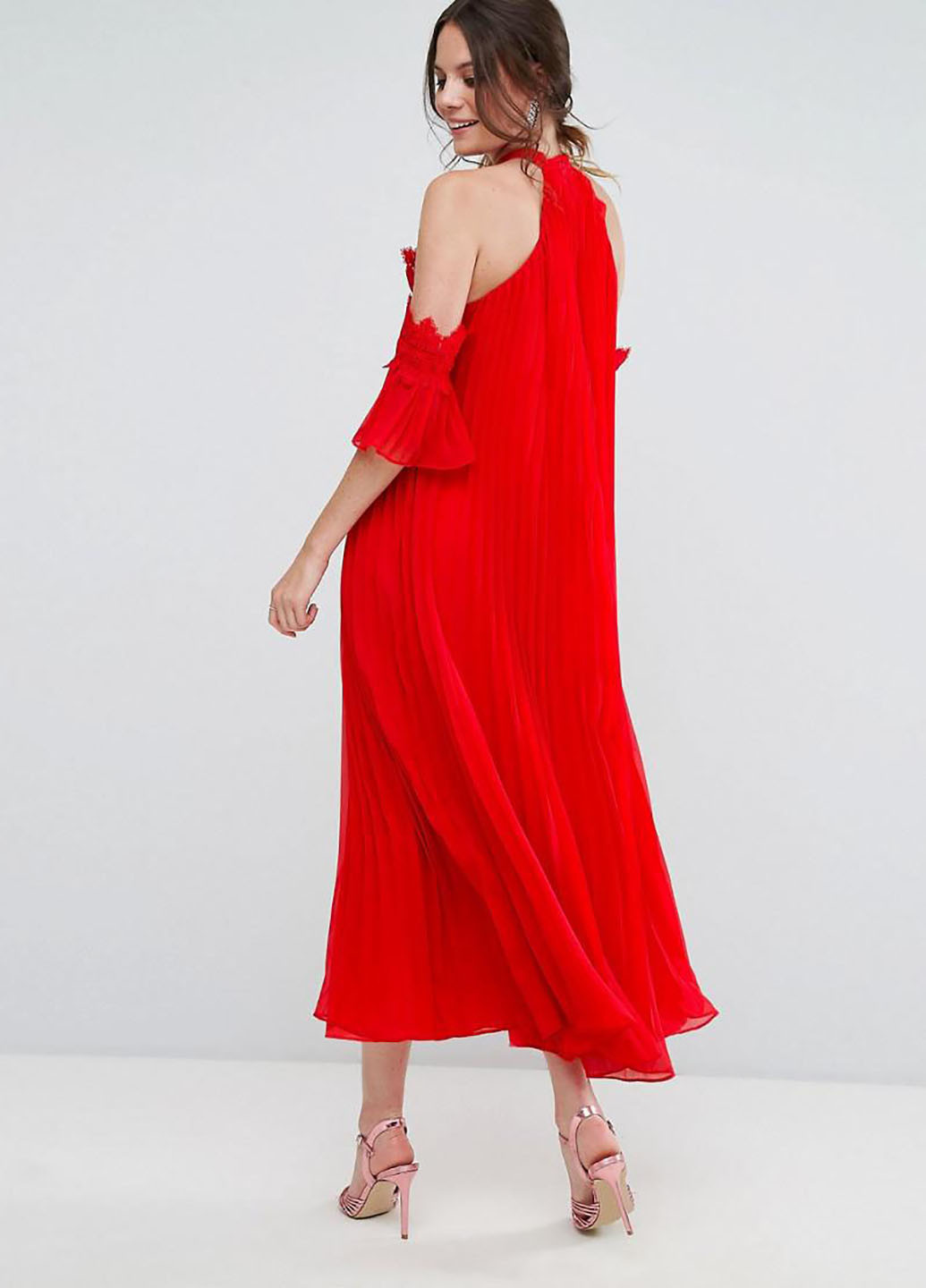 Красное коктейльное платье True Decadence однотонное