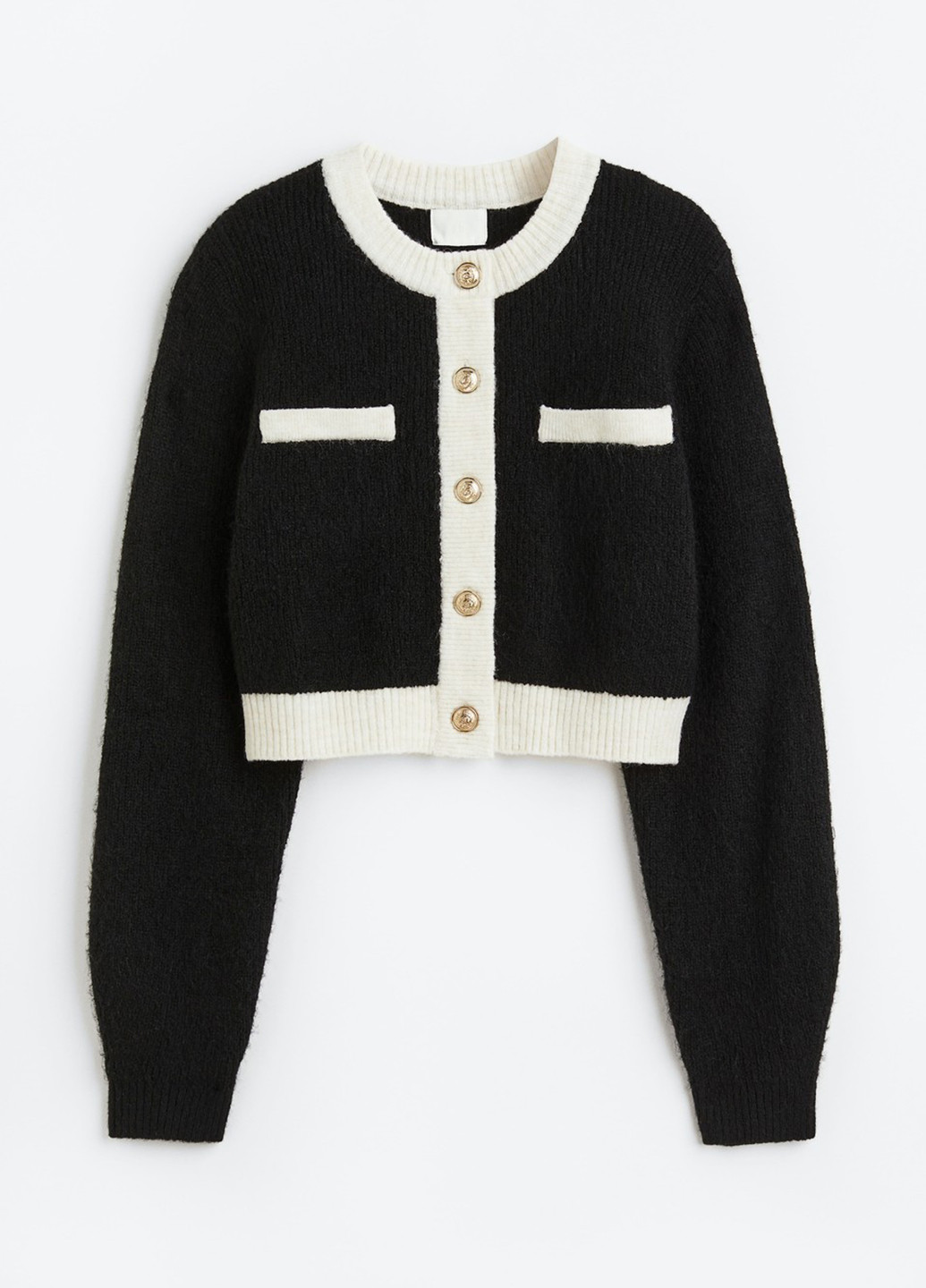 Черно-белый зимний кардиган H&M