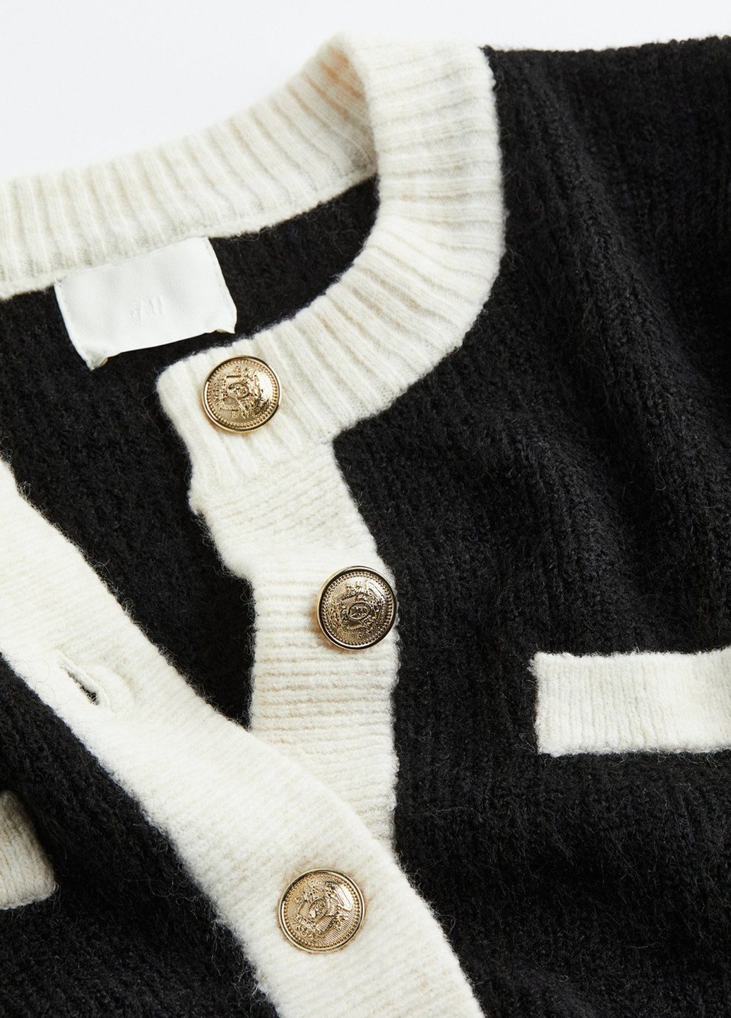 Черно-белый зимний кардиган H&M