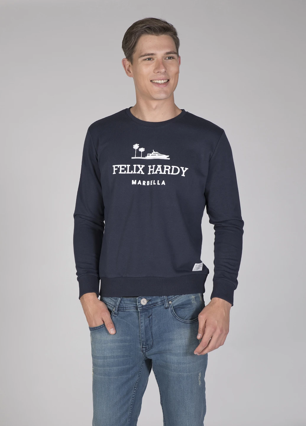 Синій світшот Felix Hardy напис без декору (201478325)