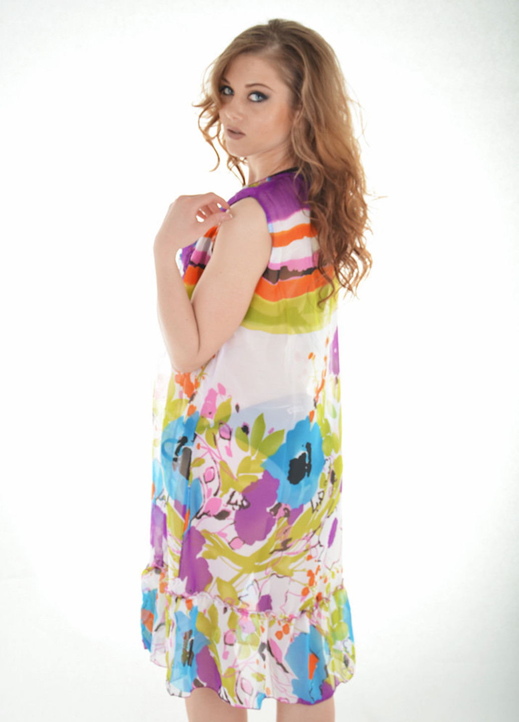 Комбинированное пляжное платье Iconique с цветочным принтом