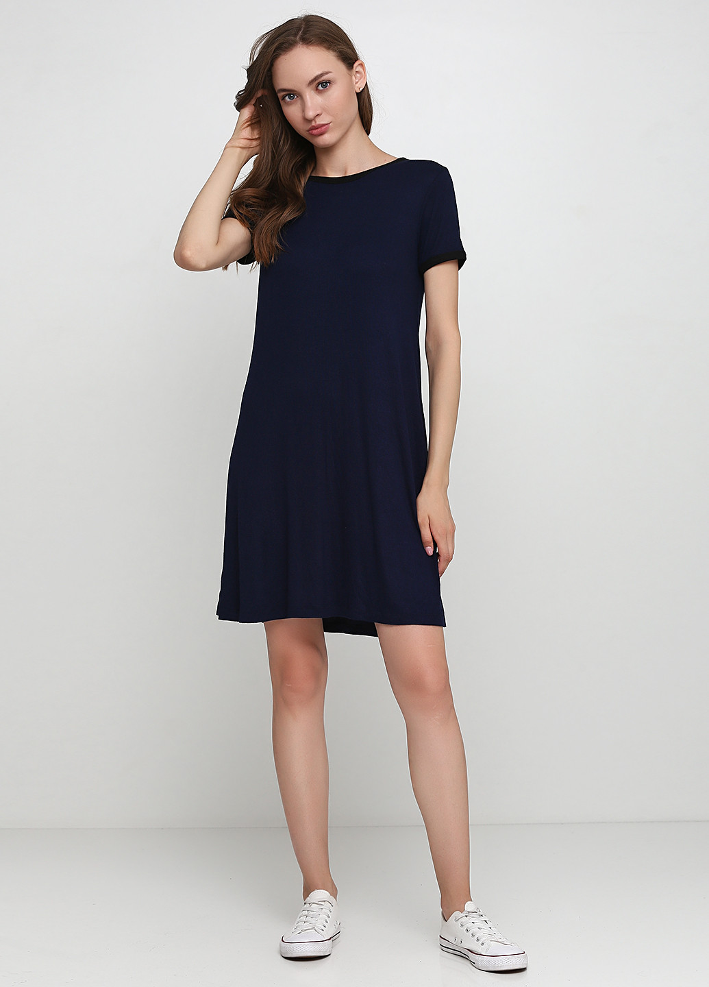 Темно-синее кэжуал платье платье-футболка Gap однотонное