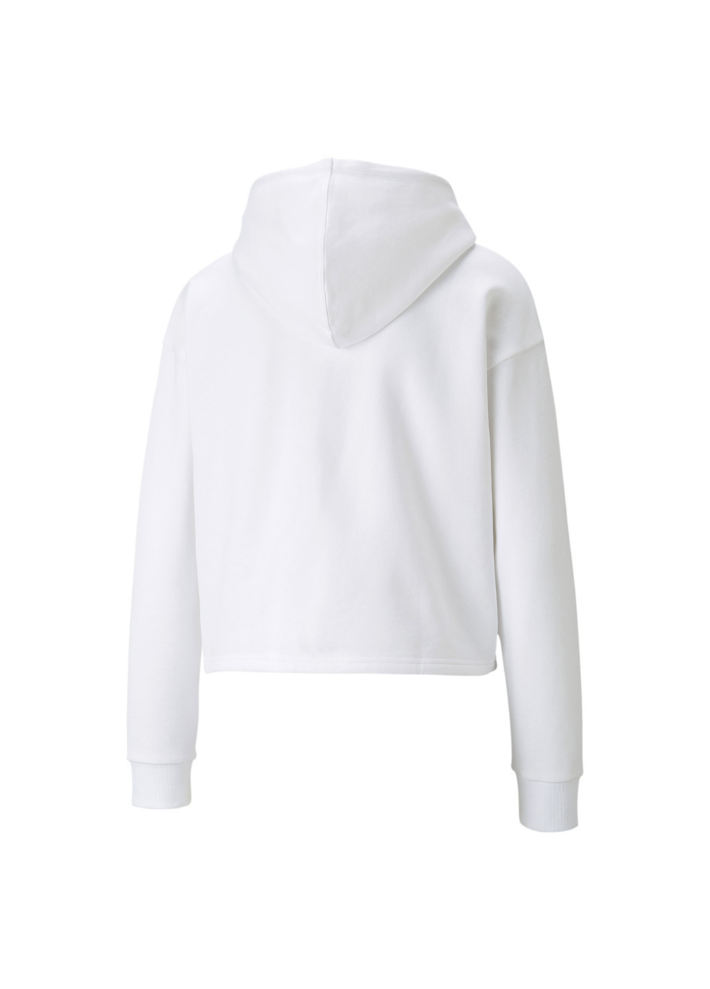 Белое спортивное толстовка essentials+ cropped metallic women's hoodie Puma однотонное