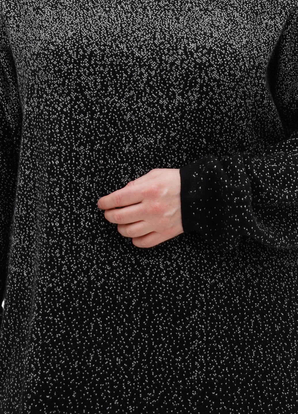 Черное кэжуал платье платье-свитер S.Oliver меланжевое