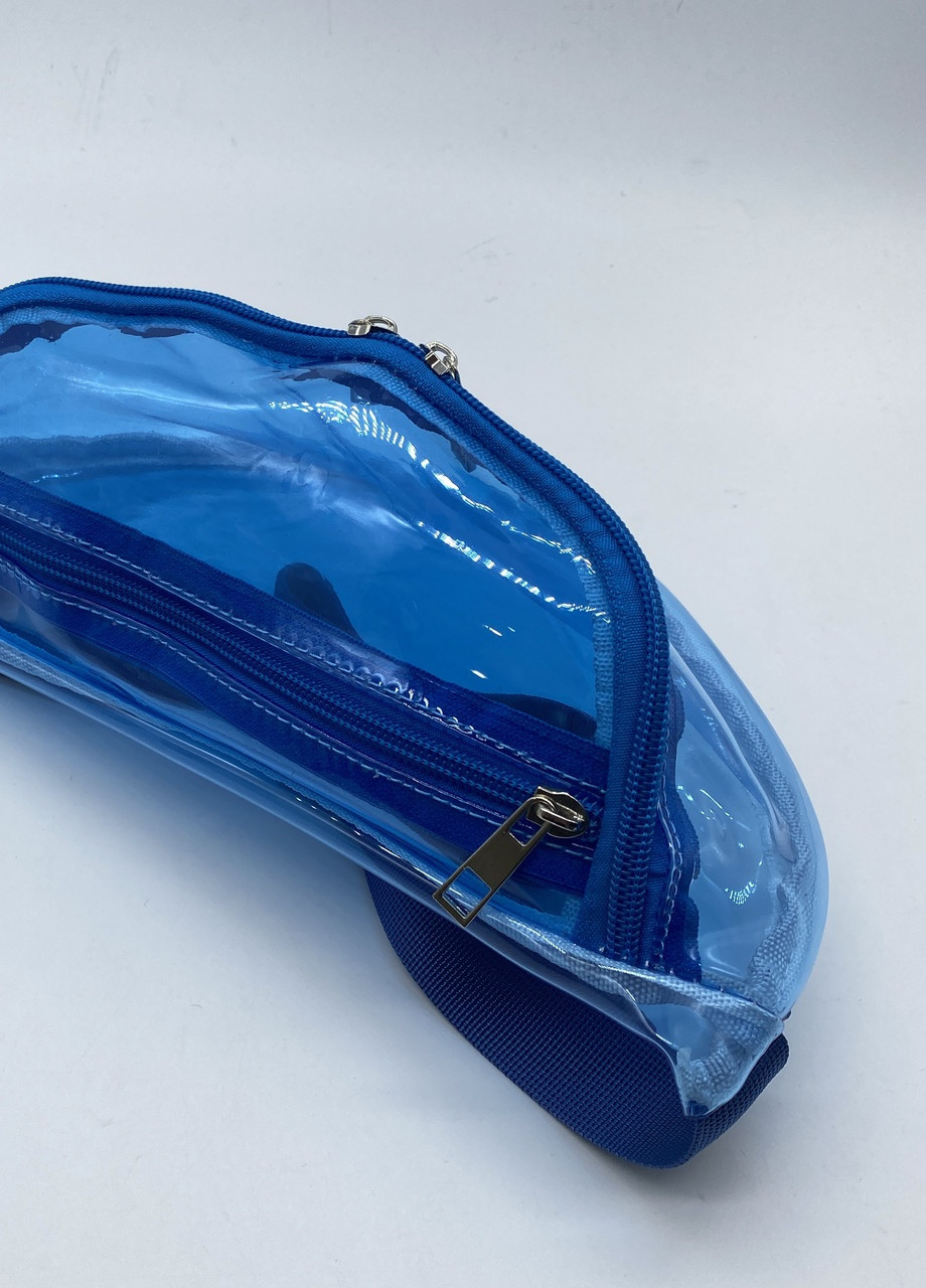 Женская летняя прозрачная бананка "ЛЕТО" поясная сумка голубая синяя NoName (251204303)