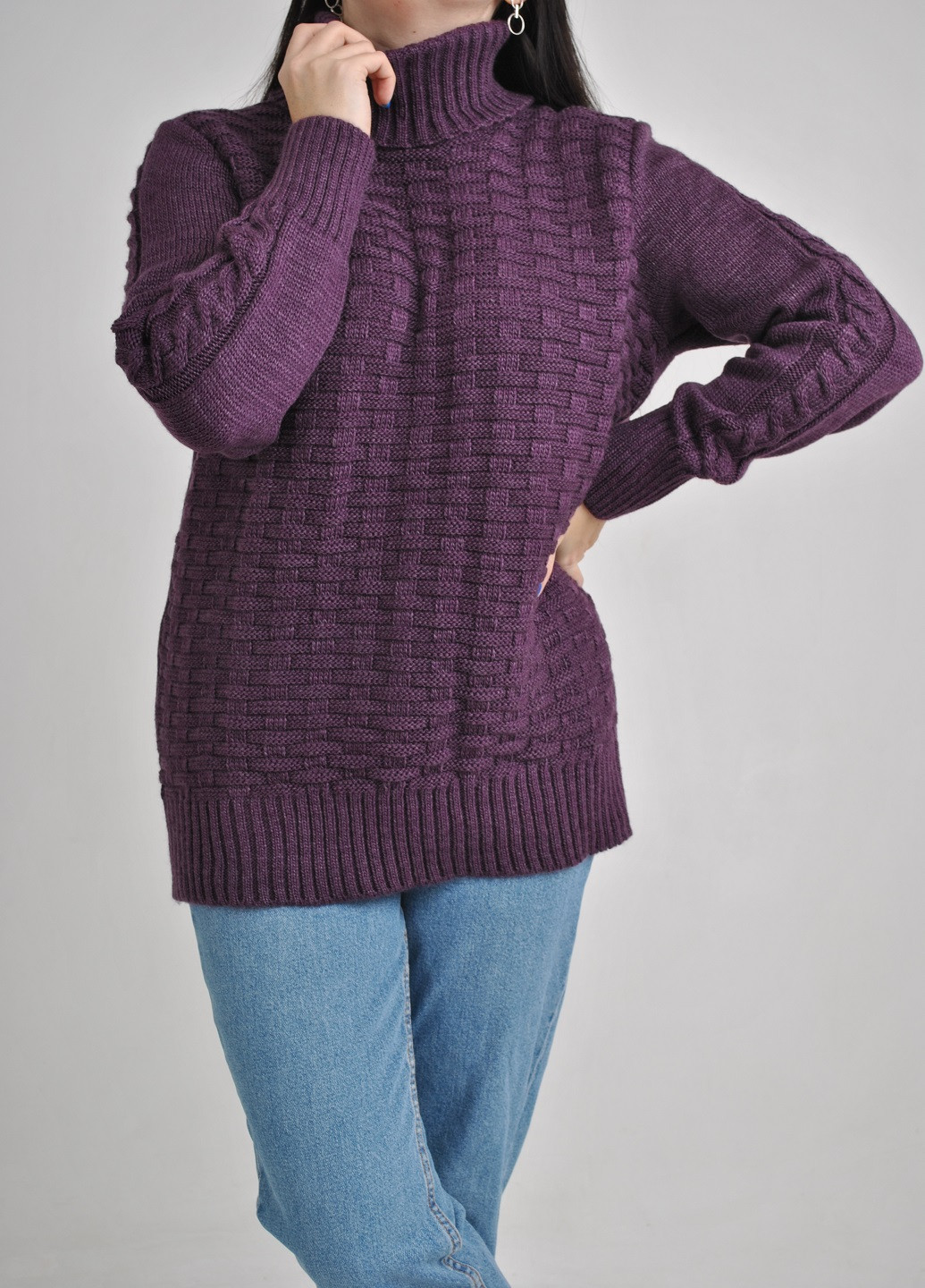 Фиолетовый зимний свитер Fashion Club