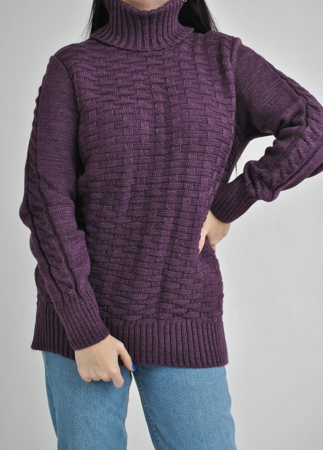 Фиолетовый зимний свитер Fashion Club