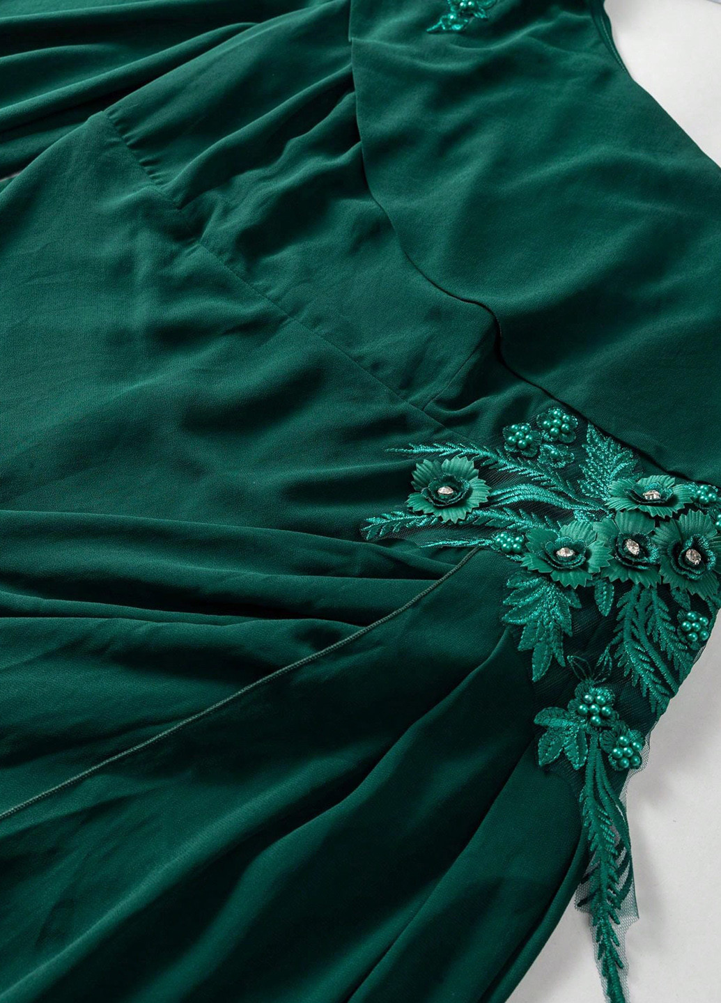 Темно-зелена вечірня, святковий сукня зі шлейфом, а-силует, на одне плече SHEIN однотонна