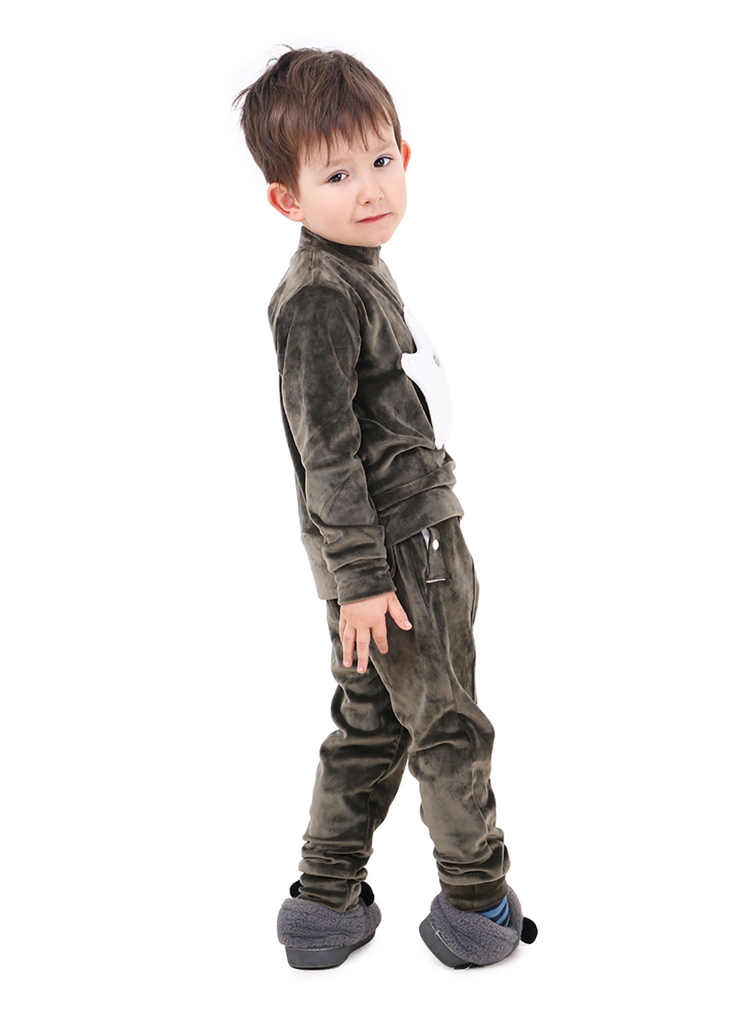 Оливковый (хаки) демисезонный костюм (свитшот, брюки) Timbo