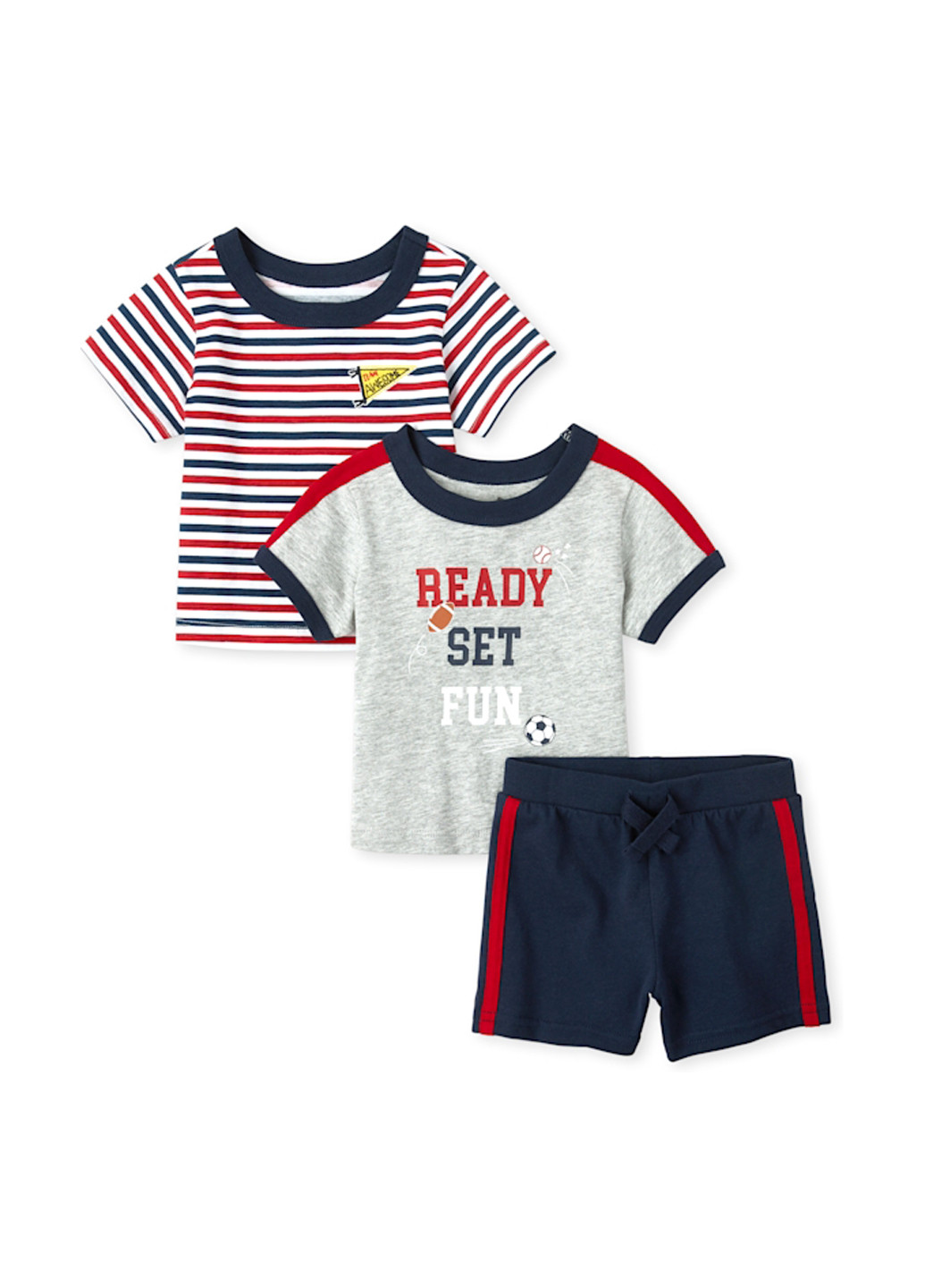 Комбинированный летний комплект (футболка (2 шт.), шорты) The Children's Place