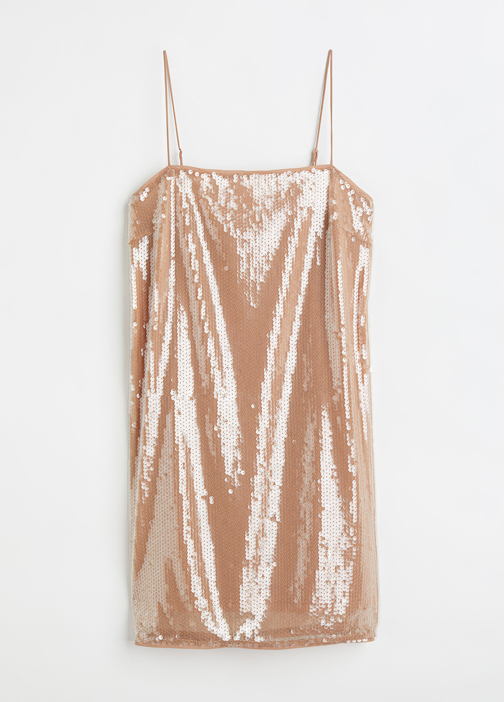 Бежева коктейльна, вечірня сукня H&M однотонна