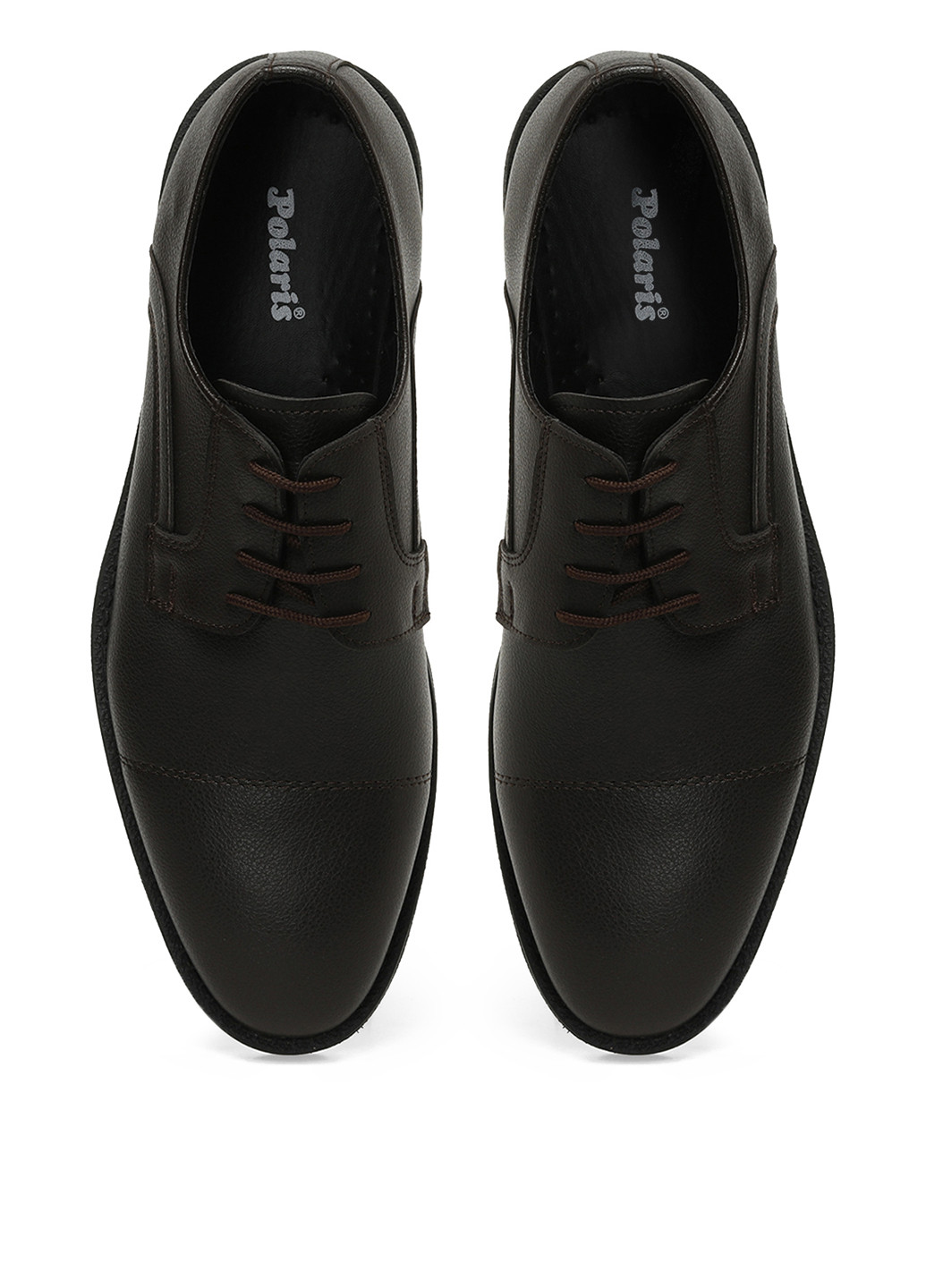 Темно-коричневые кэжуал, классические туфли Polaris на шнурках