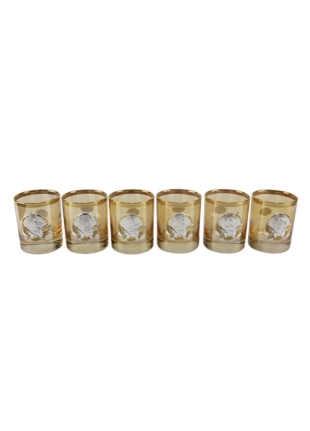 Набір стаканів Лідер Люкс 6 стаканів з золотими накладками Boss Crystal (252344581)
