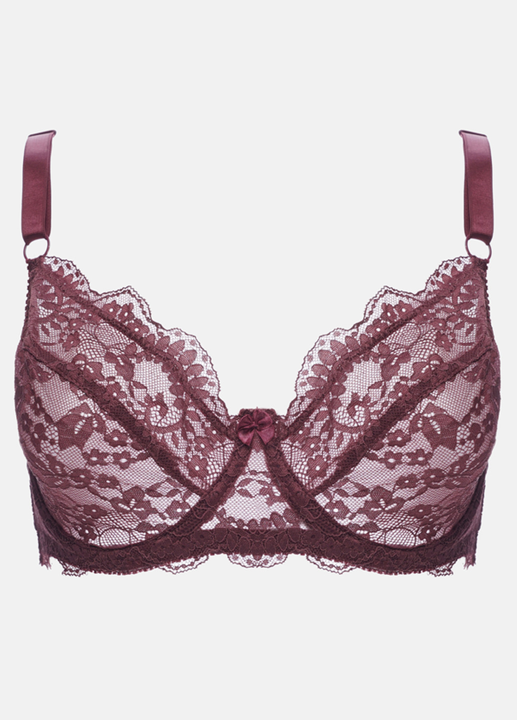 Бордовый бюстгальтер Intimates с косточками полиамид, кружево