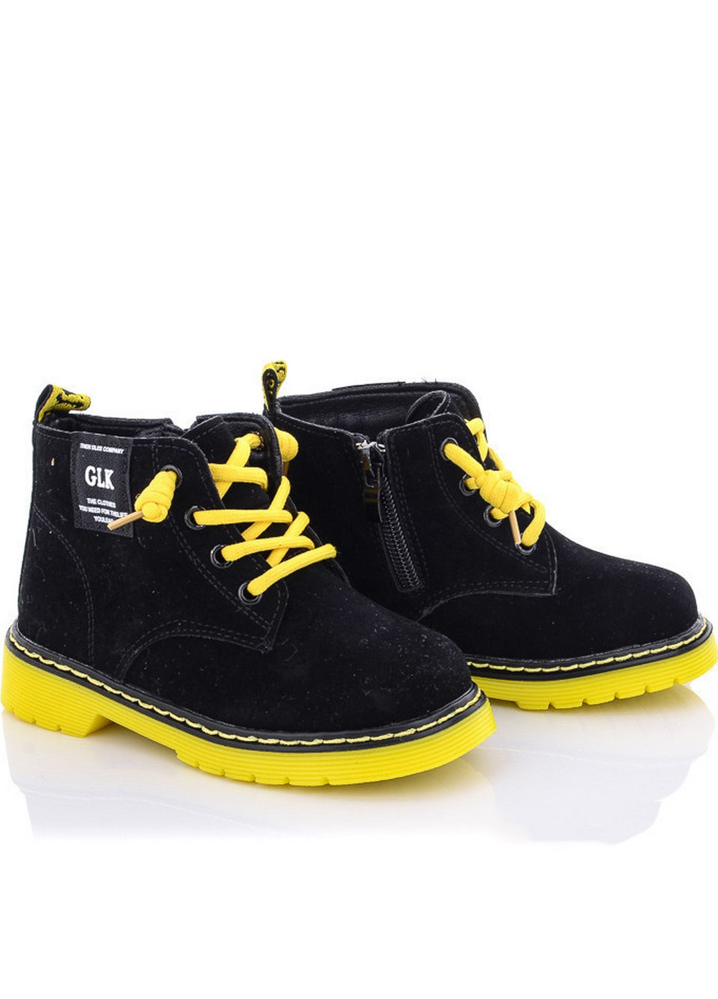 Черные кэжуал осенние демисезонные ботинки hj853-2a черно-жёлтый Kimbo