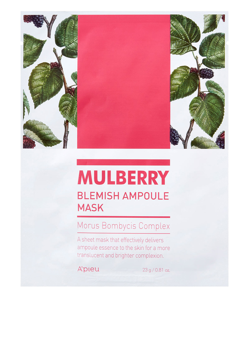 Тканевая маска Mulberry Blemish Ampoule с экстрактами шелковицы, 23 г A'pieu (223727717)