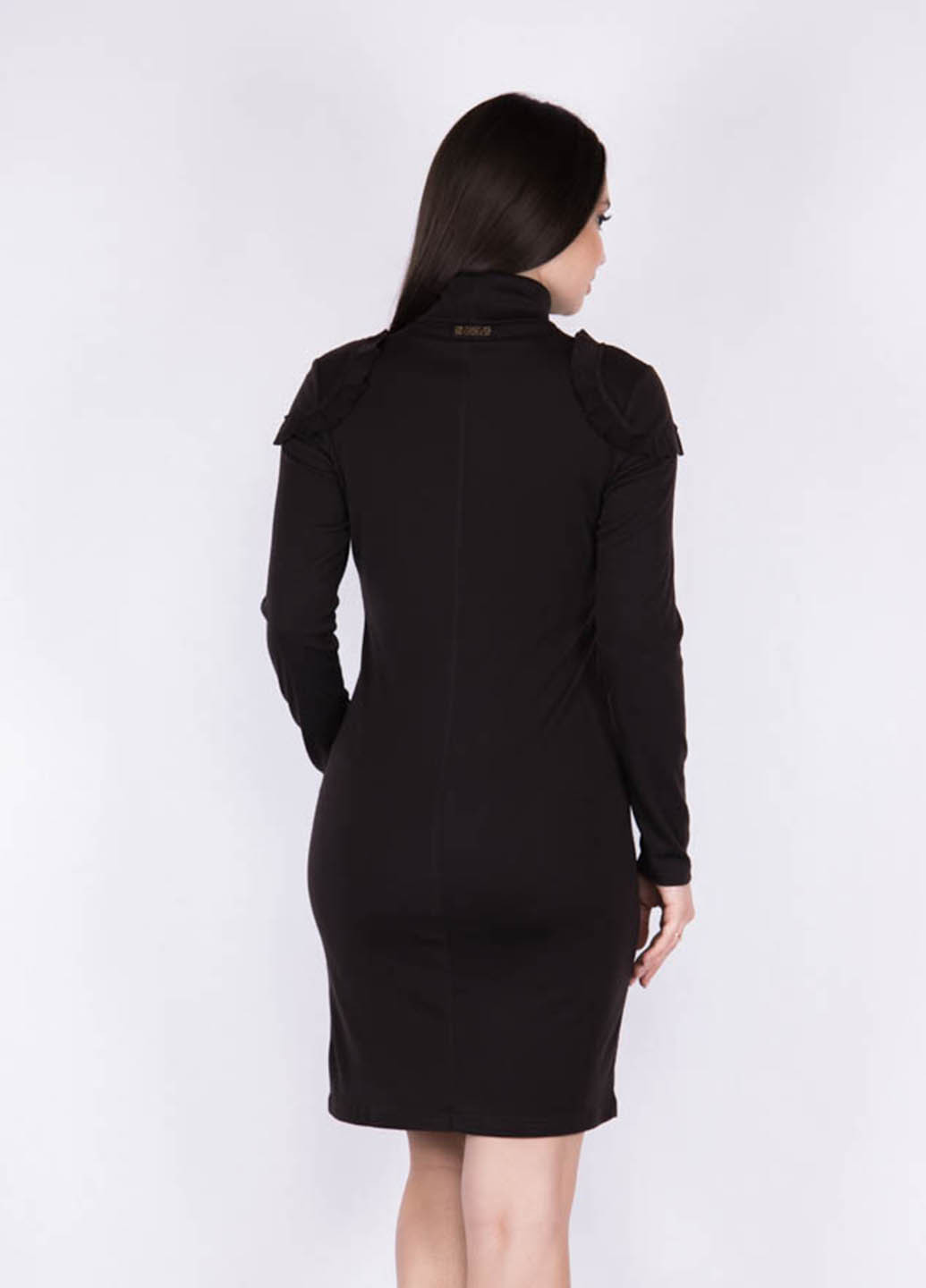 Темно-коричневое кэжуал платье платье-водолазка Time of Style однотонное